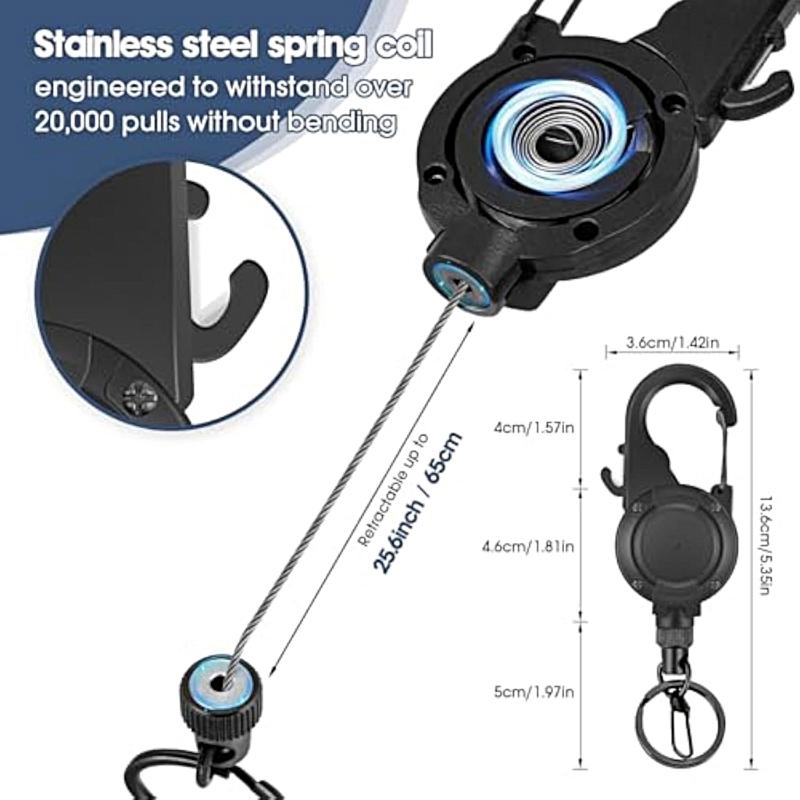 Retractable Pull Badges Holder Steel Wire Rope Buckle Key Holder Chain Outdoor Antitheft Keychain Tool Enduring