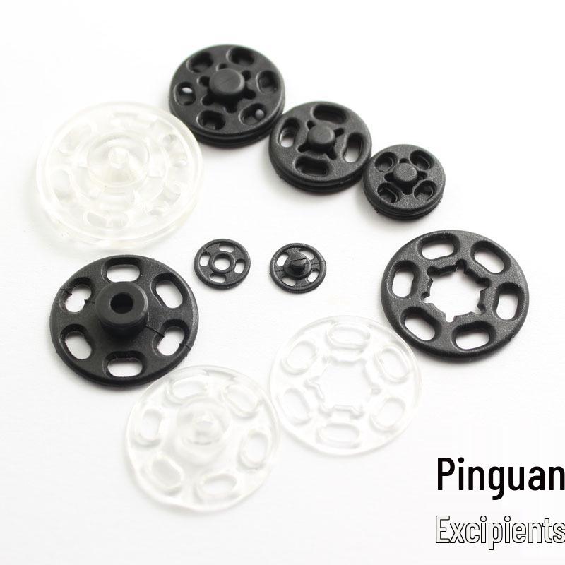 Transparent Metal Snap Buttons: Mother-Son Style, 7-21mm, White