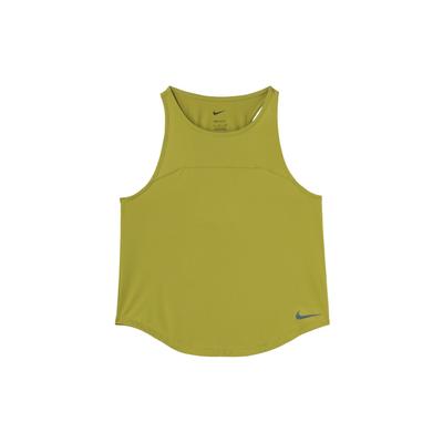 Damski top bez rękawów Dri-Fit z odblaskowym nadrukiem logo, zielony mchowy DX0277-390