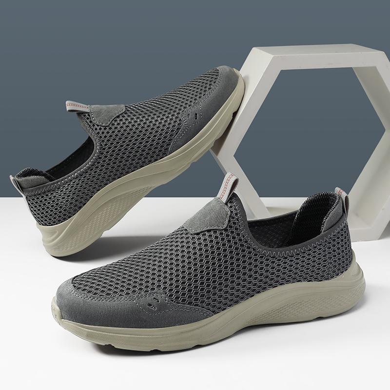 Fashion Handmade Mesh Loafers Sneakers New Male Comfortable Walking Footwear Outdoor Shoes Trainers New Breathable Men's Casual Shoes