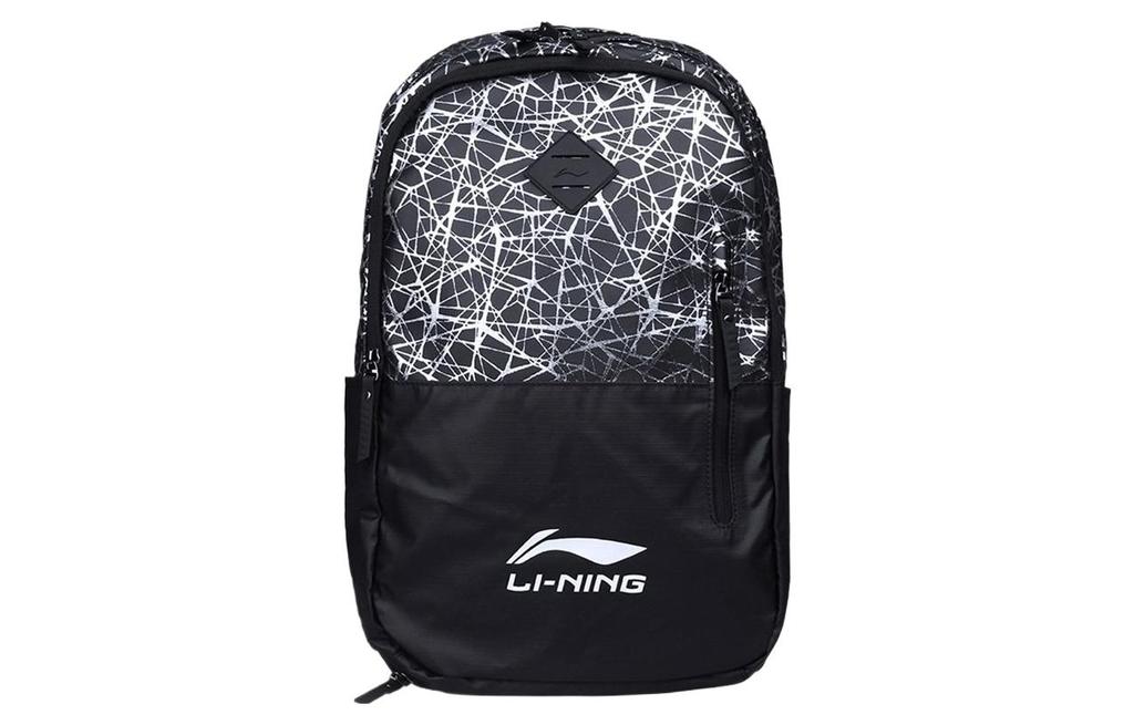 Li Ning Fabric Tennis Bag, Sports Bag, Badminton Bag, Backpack Unisex Black Silver ABSQ388-1