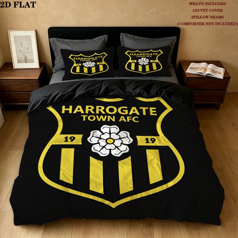 Harrogate Town Afctowel Bedding Quilt Set Quilt Cover Pillowcase Home Decoration Birthday Gift (1 * duvet cover + 2 * pillowcase, without core)