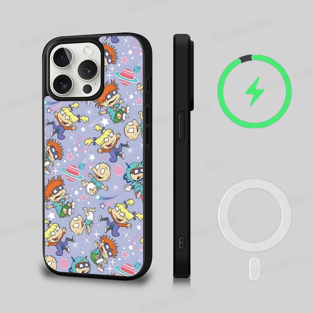 Cartoon Funny R-Rugrats For Magsafe Magnetic Phone Case Wireless PC+TPU For IPhone 11 12 13 14 15 16 17 Pro Max Plus