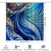 Blue Ocean Waves Print Shower Curtain Waterproof Home Decor Bathroom Accessory Set Extra Long Size 72X84 Inches For $19.05 At Al