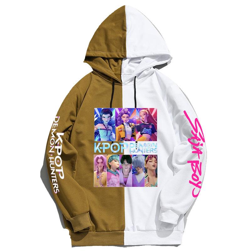 KPop Lovci démonů Periferní Barevně blokovaná Mikina Ležérní Pohodlná Podzim Zima Uvnitř Venku Všestranná Módní Mikina