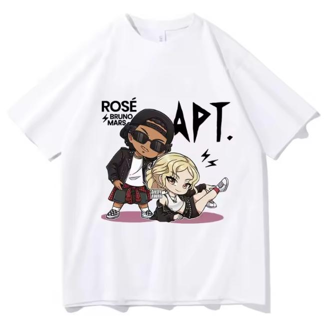 

ROSE Bruno Mars APT T Shirt Fashion Unisex Women Harajuku Graphic TShirt Unisex High Quality Cotton Vintage Summer Tees Shirts 4XL