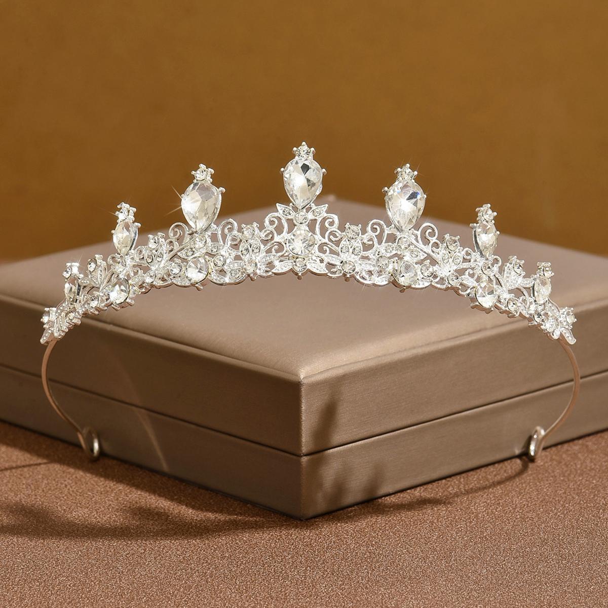 

Женский модный дизайн Ожерелье-цветок Серьги Корона Циркон Набор Подходит для Свадьбы, Вечеринки, Фестиваля Подарки