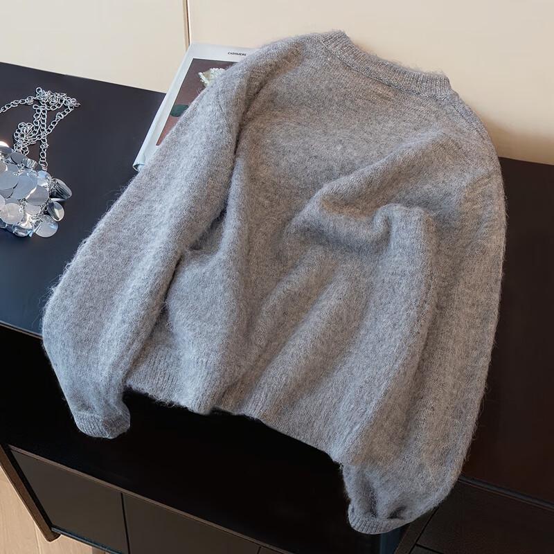 Women's Artistic Floral Print Loose Knit Sweater