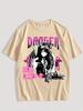 Dagger Let It Burn Devil Angel Anime Girl Pink Cross Japanese Kanji Print TShirt Unisex Unisex Casual Cotton Tee Short Sleeve Tops