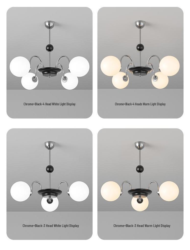 French Minimalist Chandelier: Mid-Century Sputnik Light for Living Room, Bedroom, Dining Area - Romantic Cream Style Lighting