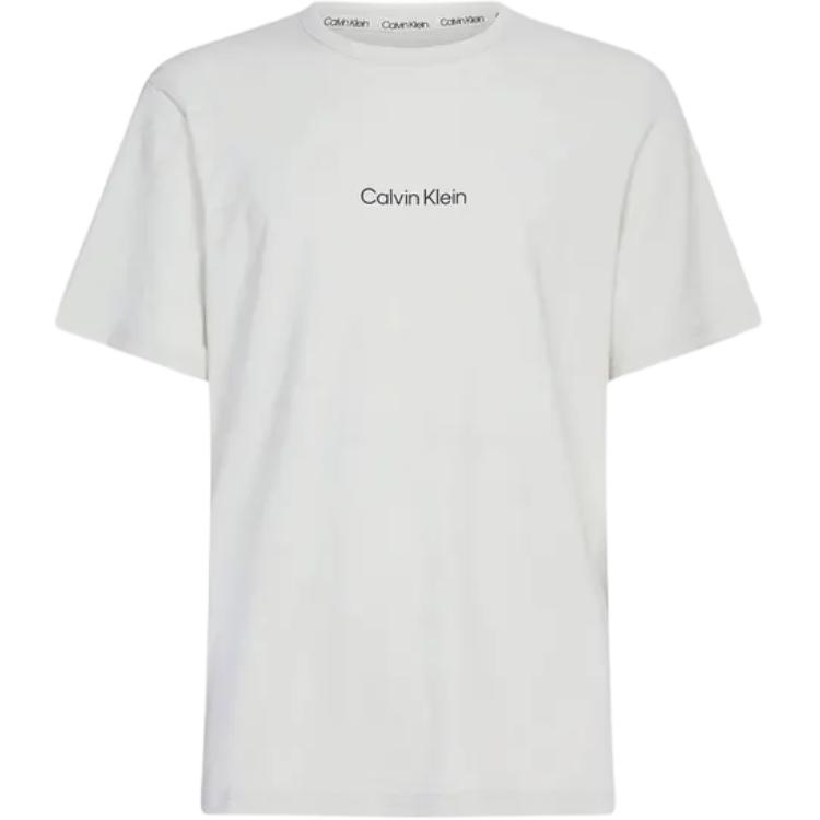 

Calvin Klein Logo Round Neck Straight Fit Short Sleeve T-Shirt Men T-Shirts White 000NM2170E-CJH XL