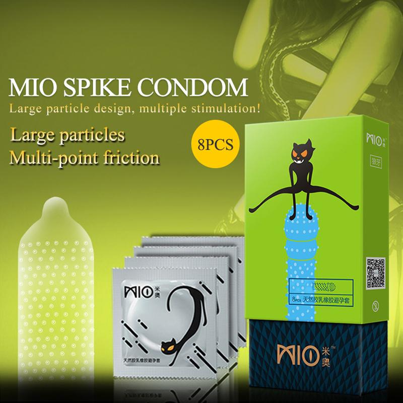 MIO Condoms 40 Pcs Ultra Thin Natural Latex Large Particle Dotted Spikes Condoms