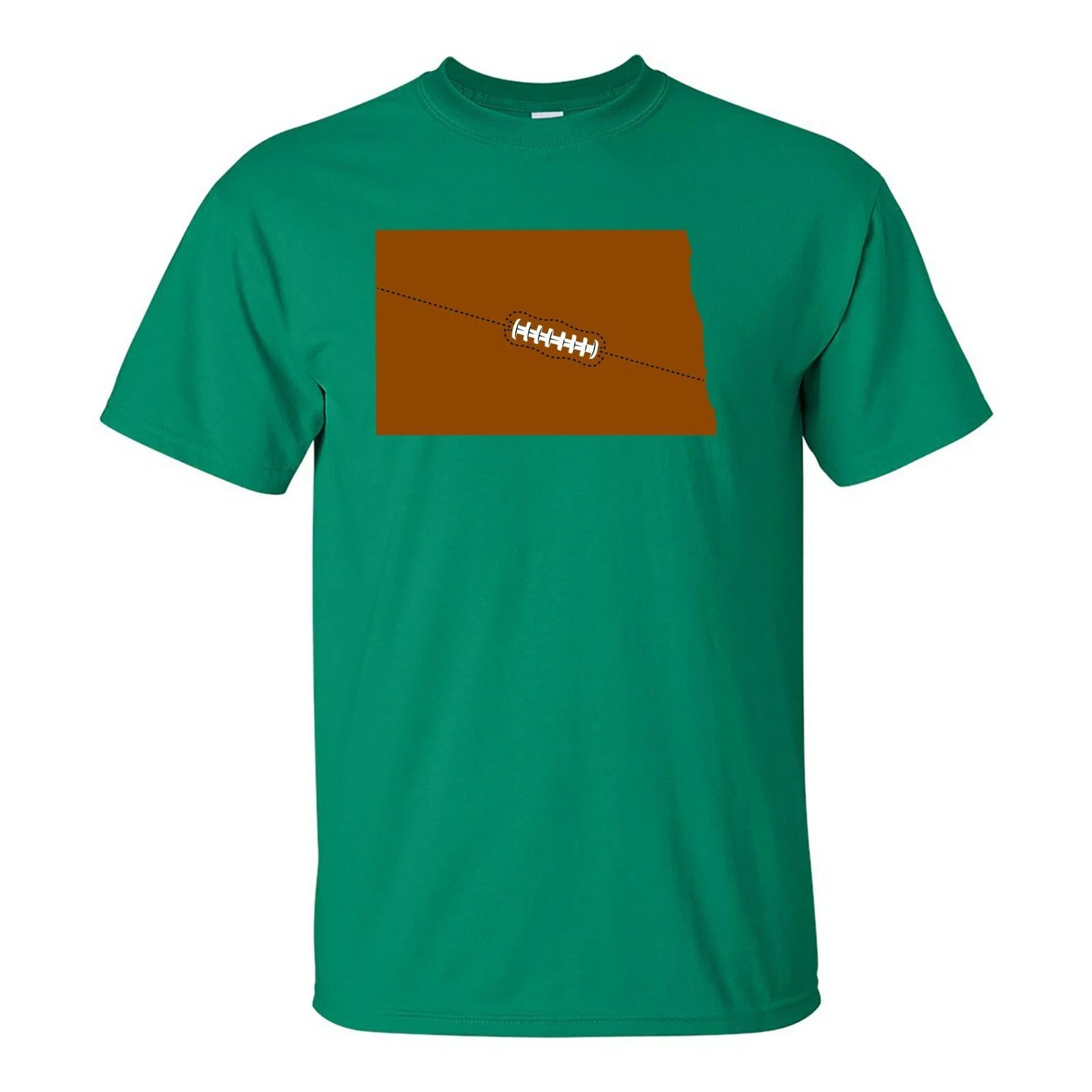 North Dakota Football State Shape - Hometown Pride T Shirt - Kelly Green M