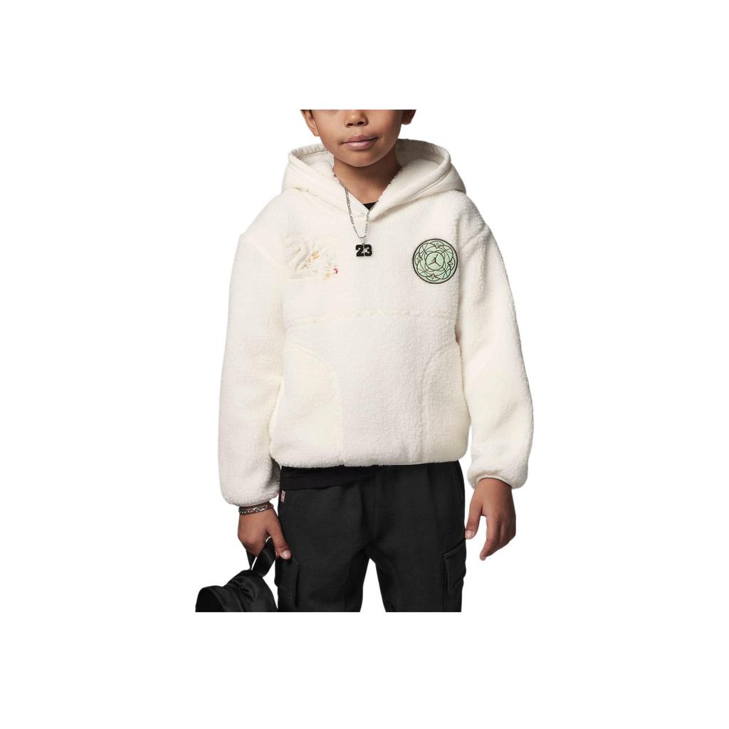 Jordan Logo Embroidered Pullover Hoodie Kids Hoodies Ivory FJ5066-110