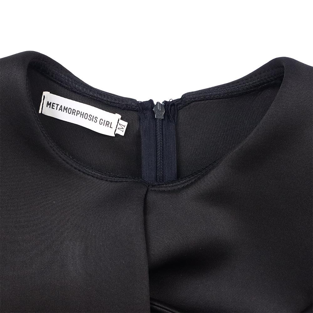 Large Size Women Spring Autumn Fashion Medium Sleeves Dress Ladies Elegant One Piece Patchwork Sheath Dress