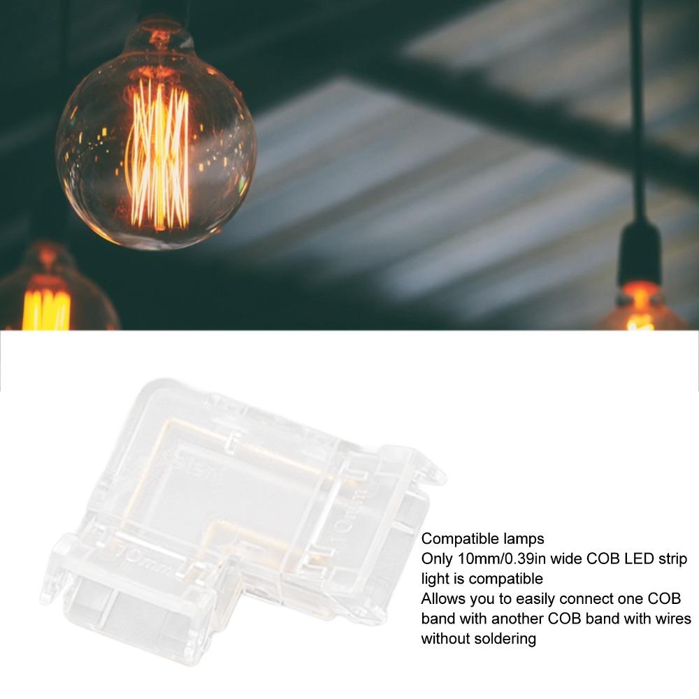 8pcs COB COB Connector Solderless L Shaped Connector LED Connector Kit  For COB LED Strip Light