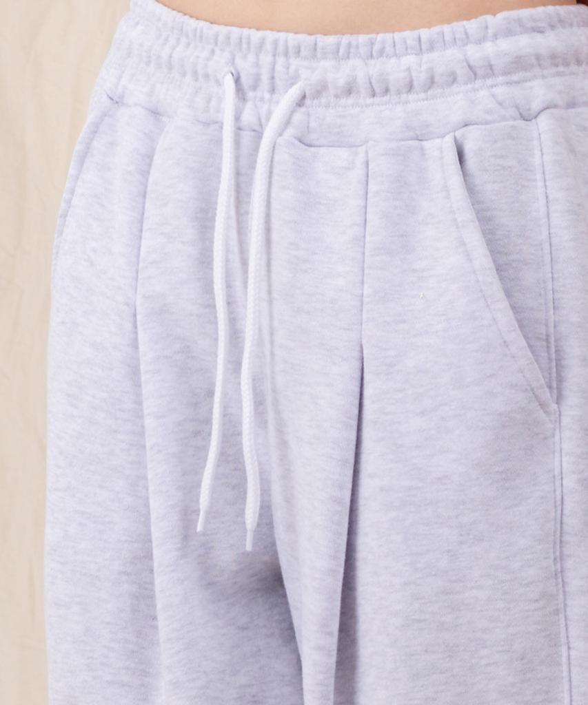 Ellamo Wide One-Pleat Sweatpants [Melange]