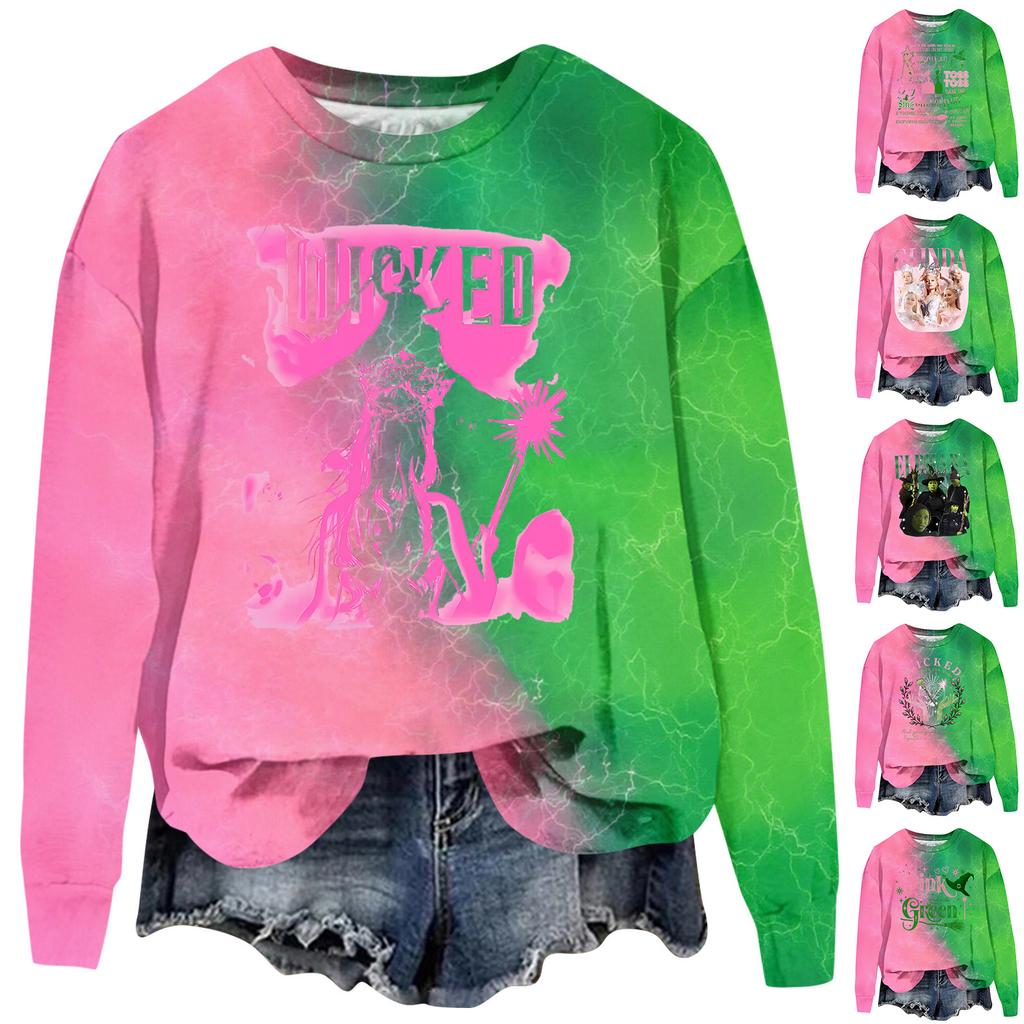 Women's Loose Comfortable Casual Fashionable Character Printing Round Neck Long Sleeved Sweatshirt