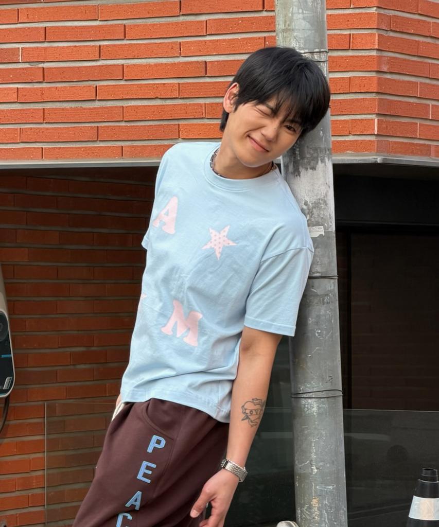 AMOU Am Star Half T-Shirts Light Blue