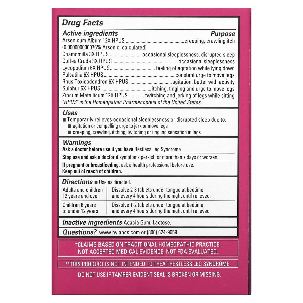 Hyland's Naturals Restful Legs Pm, 50 Quick Dissolving Tablets