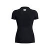 Under Armour HeatGear® OG Logo Print Crew Neck Slim Fit Short Sleeve T-Shirt Women Tops Black 1387562-001