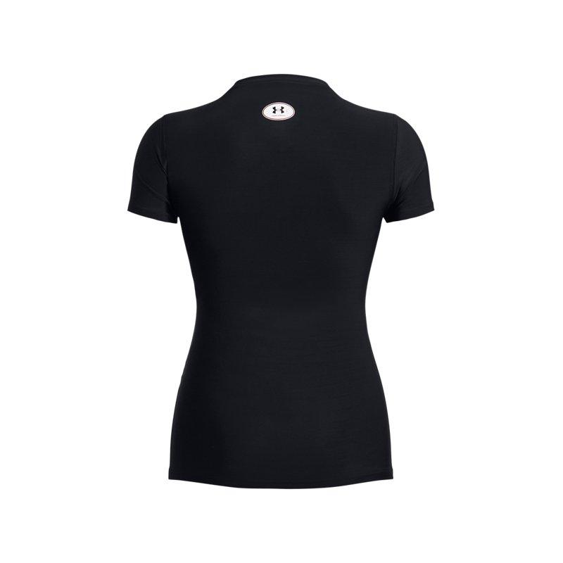 Under Armour HeatGear® OG Logo Print Crew Neck Slim Fit Short Sleeve T-Shirt Women Tops Black 1387562-001