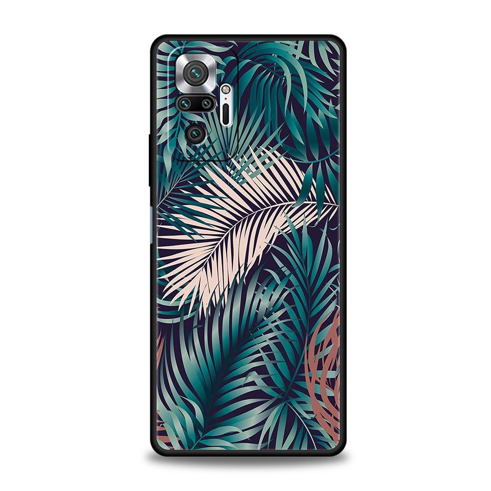 Vintage Banana Leaf Flower Phone Case For Xiaomi Redmi Note 13 12 5G 11 10 Pro Plus 4G 9S 9 8 7 9T 13C 10C 9C 9A Silicone Cover