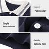 La Chapelle Women's Colorblock Polo Neck Knitted T-Shirt