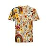 Plus Size Women's 3D Printed Sunflower Pattern T-shirt An Elegant Casual Crew Neck Short Sleeved Top