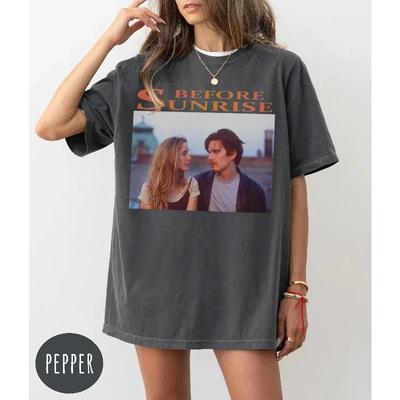 2026 Before Sunrise T-Shirt_ Vintage Movie Tees or Sweatshirts Summer Men's and Women's Loose and Breathable T-shirt Top