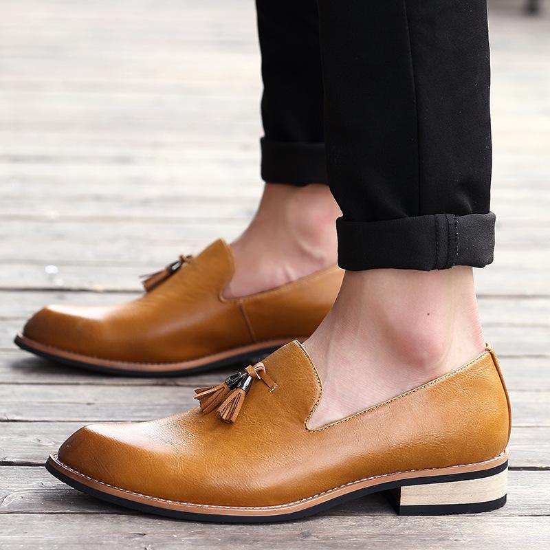 2024 Vier Jahreszeiten Herrenschuhe Herren Britische Lederschuhe Herren Koreanische Version Spitz Businesskleid Britisch Business Casual Lederschuhe Herren