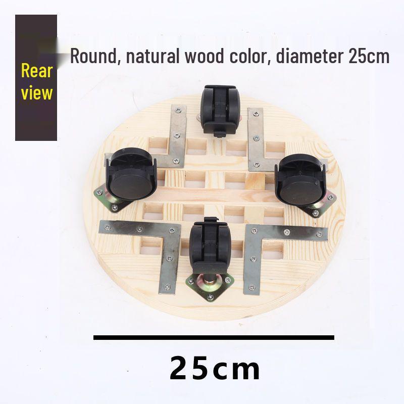 Bonsai Wood Flower Stand with Wheels | Square/Round Anti-Corrosion Elevated Pot Tray for Indoors