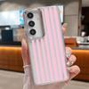 Stripe Heart Pattern Case For iPhone 17 18 Pro Max Plating Lens Frame Clear Soft Phone Cover For iPhone 16 15 14 13 Pro Max 17E