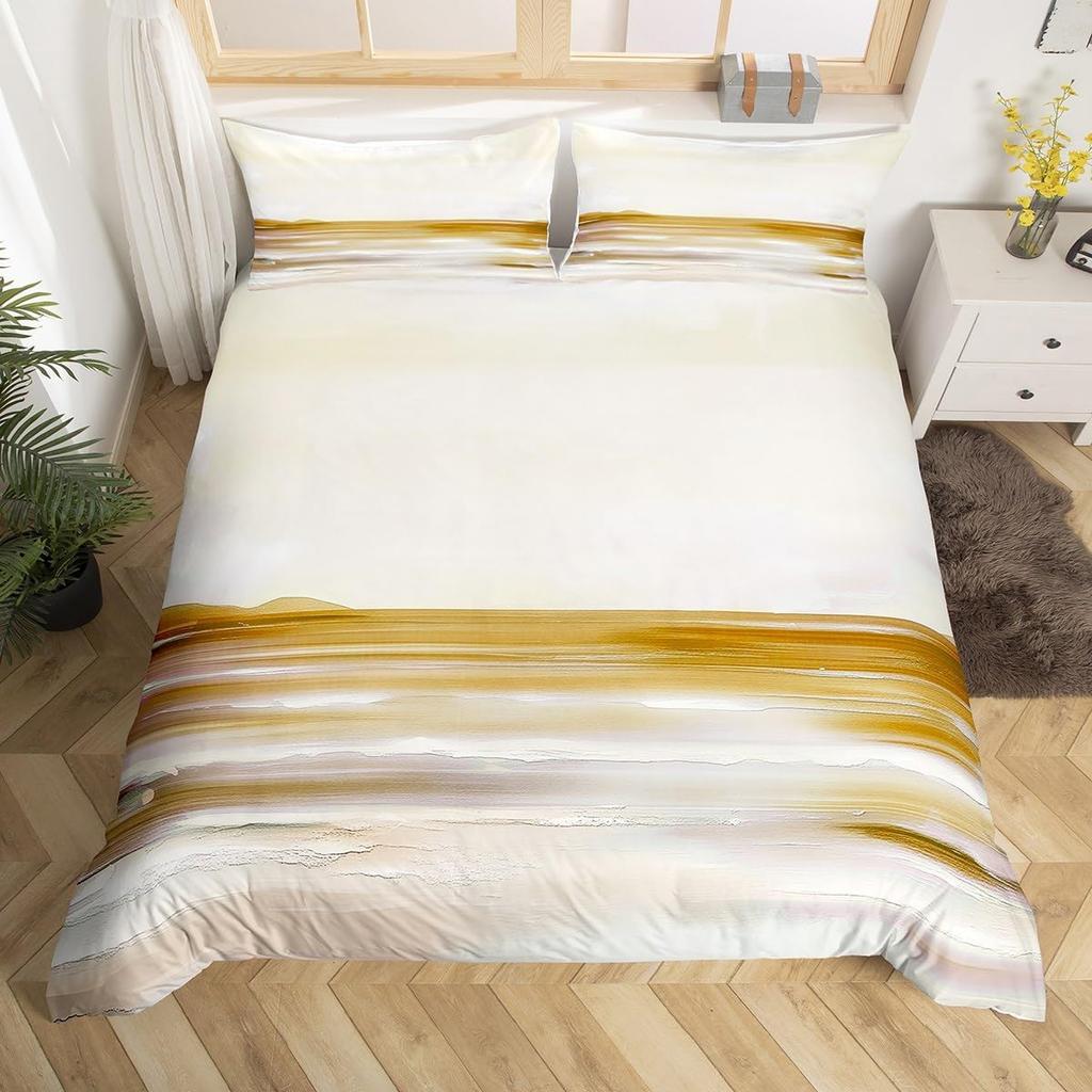 Abstract Geometric Duvet Cover Modern Striped Bedding Set Oil Painting Comforter Cover Minimalist Simple Watercolor Bedclothes