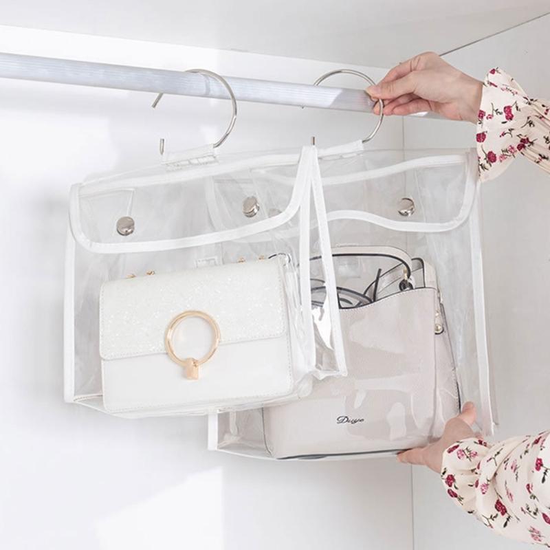 Clear Handbag Dust Cover Bag Dustproof Moistureproof Purse Protector Bag, 4 Sizes Handbag Organizers for Closets
