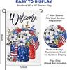 12 x 18 Inches Patriotic Floral Welcome Garden Flag - Double Sided Mason Jar Flowers and American Flag Printed Holiday Yard