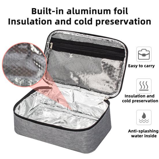 Insulated Lunch Bag for Adults Kids 3.2L Compact Oxford Fabric Thermal Tote Portable Leakproof Food Container Carrier for Office School Picnics