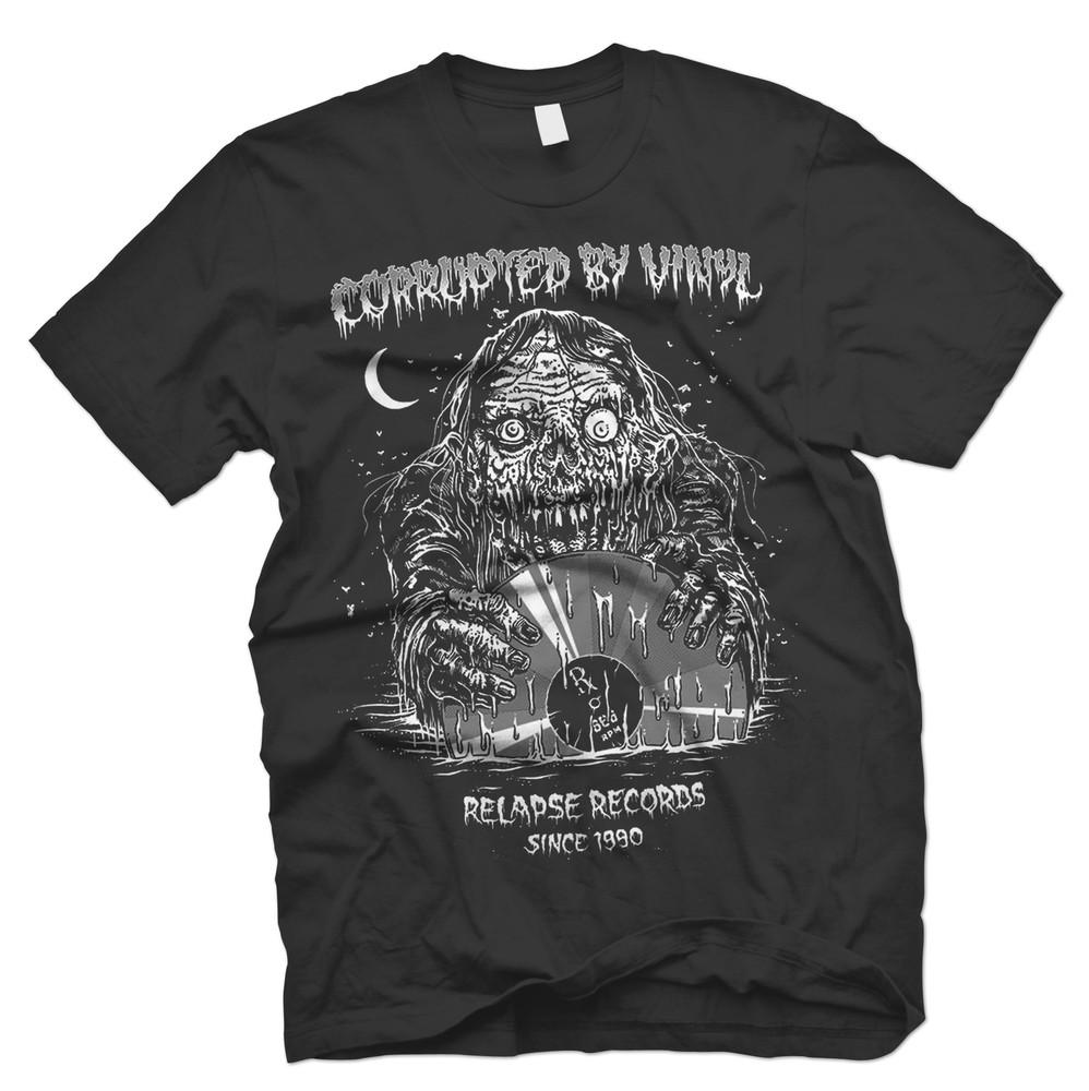 RELAPSE RECORDS Corrupted By Vinyl T-Shirt NEW! Relapse Records TS4378 Unisex T-Shirt XXL