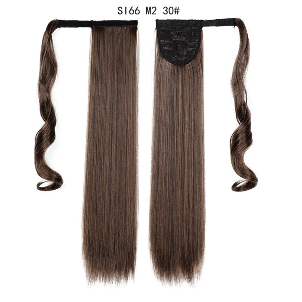 Long Straight Ponytail Synthetic Hair Fiber Heat Resistant Straight Hair With Ponytail Hair Extended Black Brown Headwea