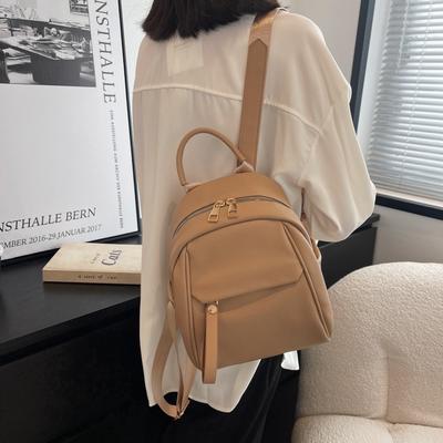 PU Soft Leather Large-capacity Women's Backpack Simple and Casual New Korean Version Fashion Mommy Backpack Schoolbag Tide