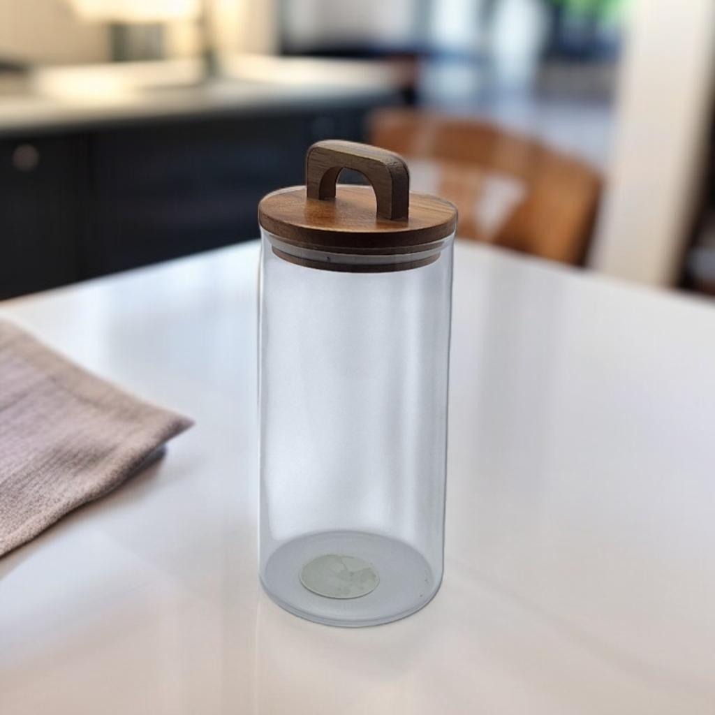 GLASS CONTAINER 1000 Ml JAR WITH BAMBOO LID