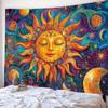 1 Piece Tarot Sun Decorative Print Tapestry for Room Wall Decoration, Made of Polyester Fabric and Thin Peach Skin Suede