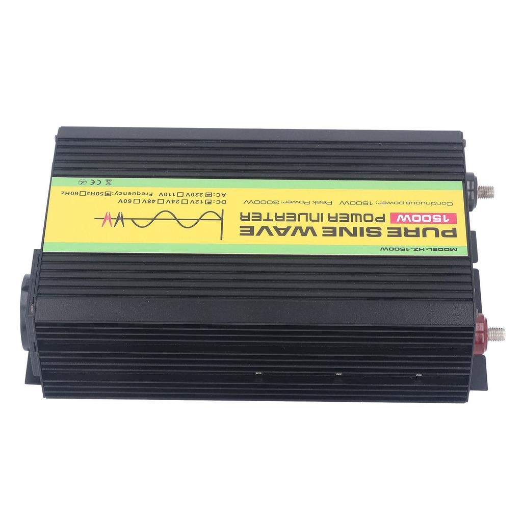1500W Pure Sine Wave Power Inverter DC 12V To AC 220V Peak Power 3000W with LCD Single Digital Display