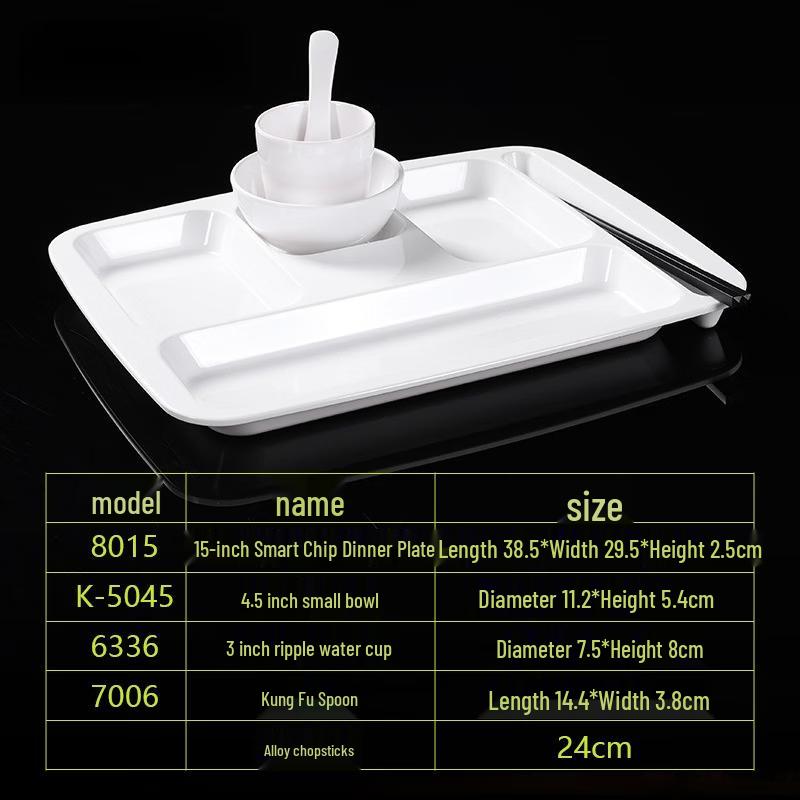 Melamine 5-Compartment Divided Serving Tray