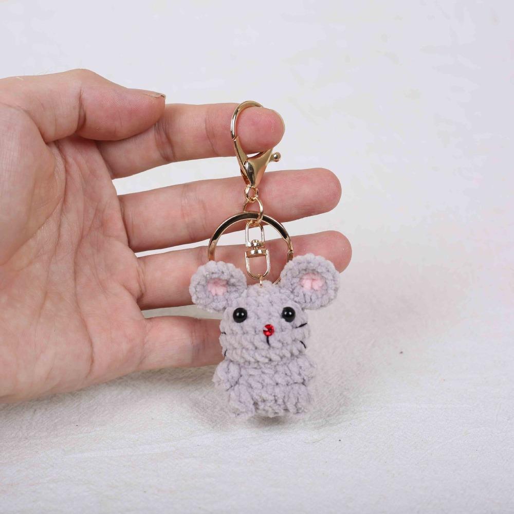 Handmade Chinese Zodiac Keychain Knitting Mini Size Monkey Keychain Creative Weaving Custom Design Animal Crochet Keychain