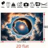 2D-Ebene, 1 Stück, zeigt eine helle Sonne und wechselnde Wolken. Geeignet für Fotostudios und Partyveranstaltungen.