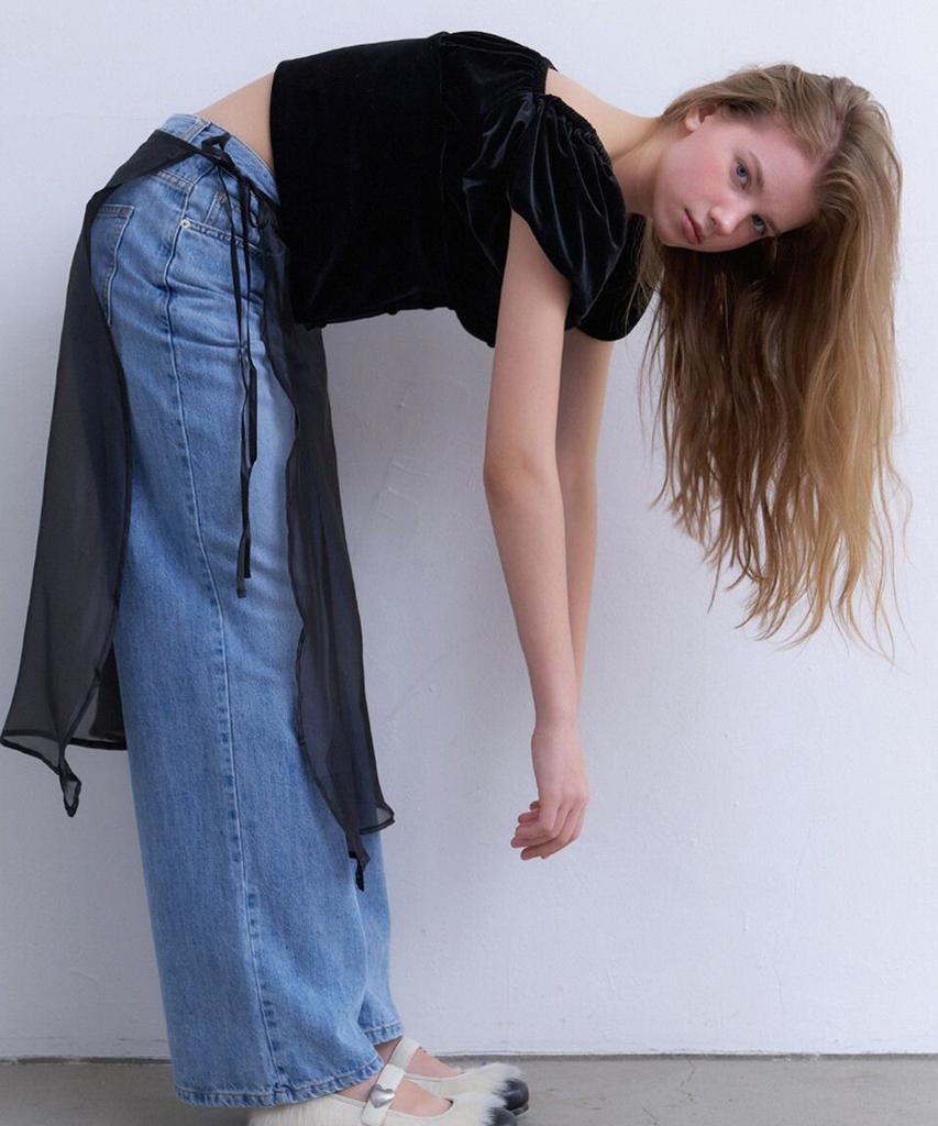 MURMURE Dewy Velvet Shirred Blouse_Dewy Blouse