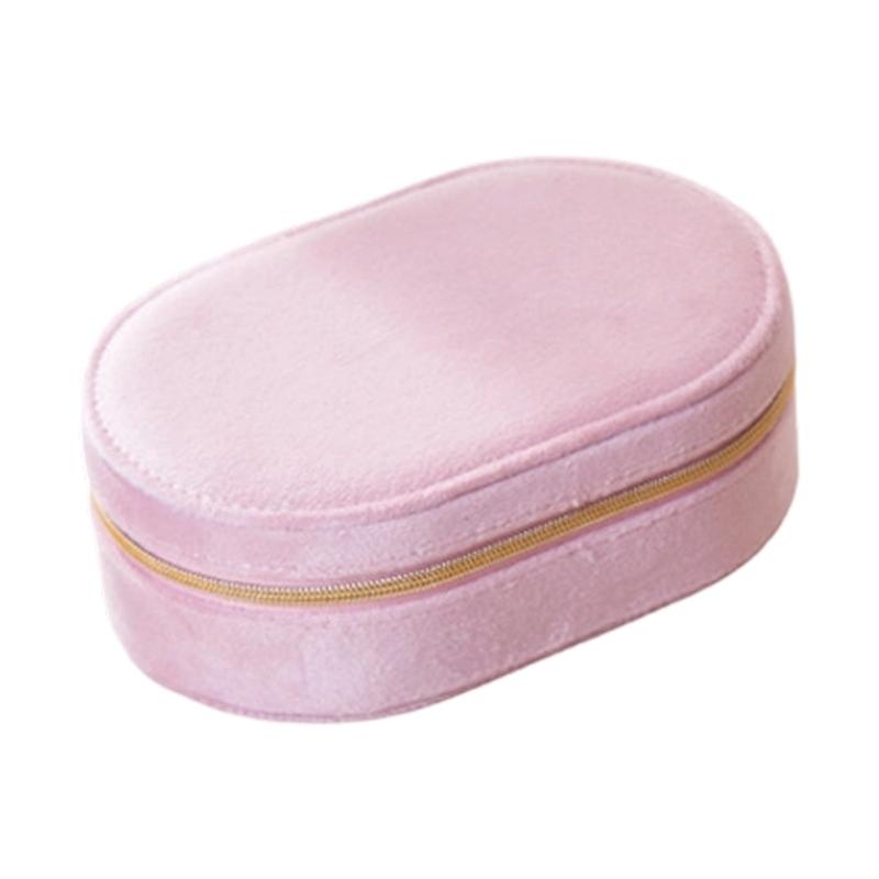 Soft Flannel Jewelry Case With Compartments Portable Designs For Home Travel Use