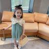 Children Dress Girls Summer Dress Korean Princess Dress Mesh Dress Sleeveless Loose Floral Bow Ruffle Dress