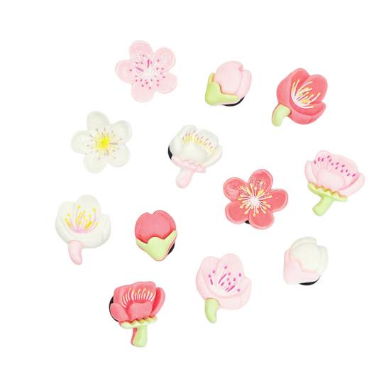 1 Set 3D-Blumen-Schuhanhänger Abnehmbare Kirschblüten-Schuhdekorationen Niedliche Blumen-Schuhzubehörteile für DIY-Clogs-Dekoration